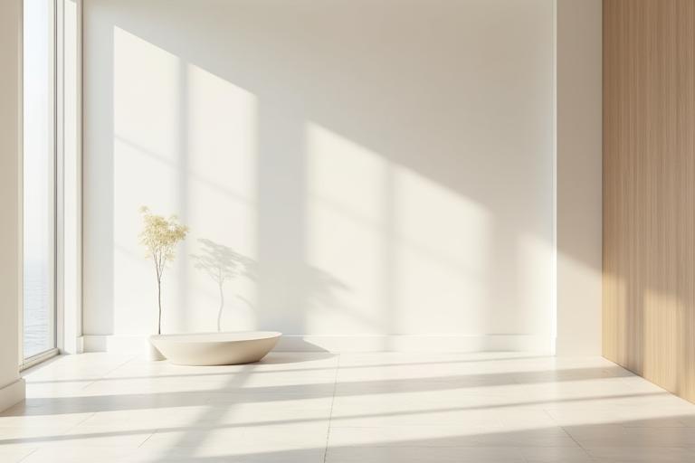 A beautifully lit and composed photograph of a modern building's minimalist interior design